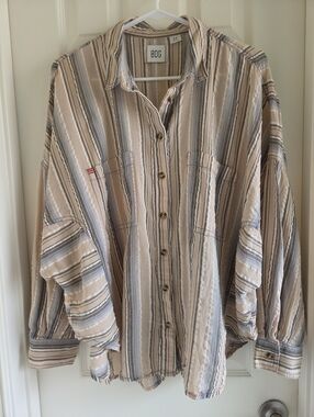 BDG Urban Outfitters Bell Button-Down Dolman Shirt Striped Oversized Small